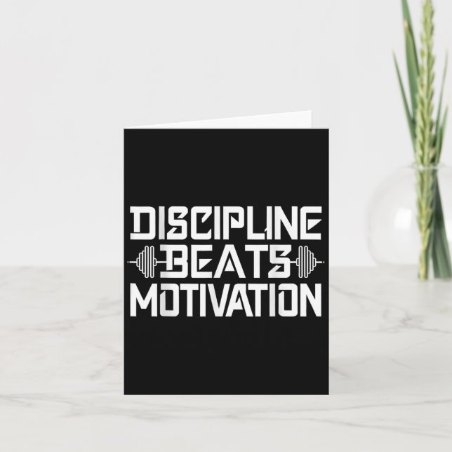 Cartão Discipline Beats Motivation _— (Frente)
