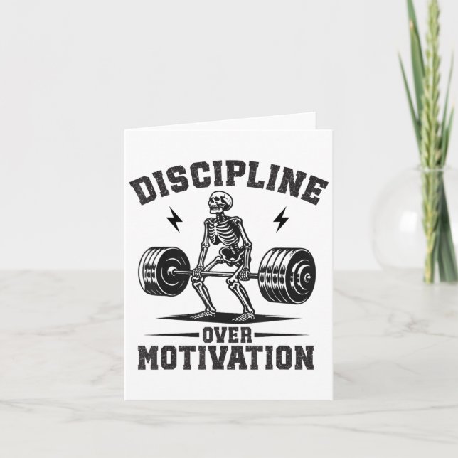 Cartão Discipline Over Motivation Gym Motivational Traini (Frente)