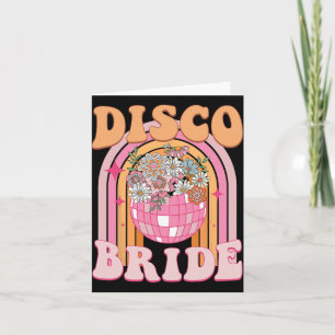Cartão Disco Bride Bridesmaid Retro Rainbow Bachelorette