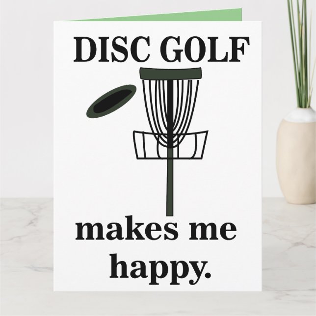 Cartão Disco Golfe Me Faz Feliz Saudação de Disco Golfe (Frente)