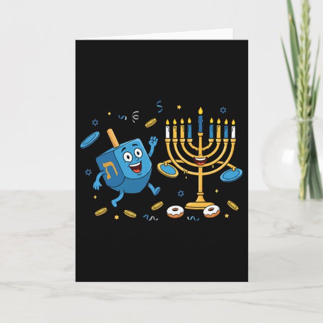 Cartão Disco Voador de Golfe Divertido Dreidel Menorah Ha (Frente)