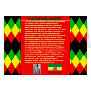Cartão Discurso famoso da guerra de Haile Selassie a UN