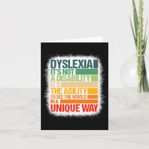 Cartão Dislexia Não É Uma Deficiência Conscientização Da 