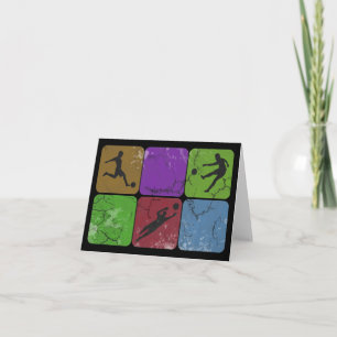 Cartão Distressed Soccer Note cards