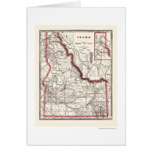 Cartão Distrito de Idaho & mapa 1896 da estrada de ferro