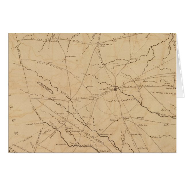 Cartão Distrito de Laurens, Carolina do Sul (Frente Horizontal)