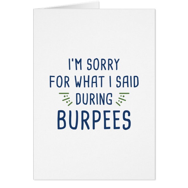 Cartão Dito durante Burpees (Frente)