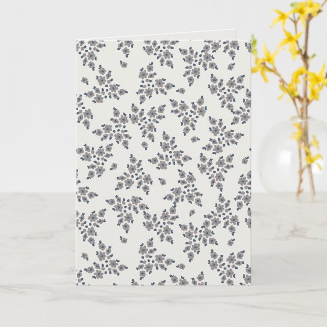 Cartão Ditsy Florals in Grey (Flor Amarela)