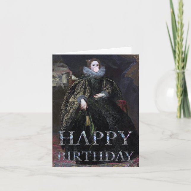 Cartão Divã de chiclete Marchesa Aniversário feliz (Frente)