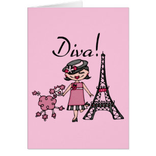 Cartão Diva do cabelo preto