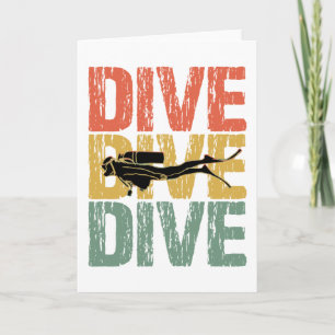 Cartão Dive-Dive - Mergulhador Submarino Scuba
