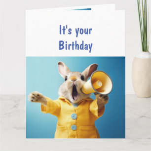Cartão Diversão Animal Humor Coelho Aniversário Antigo