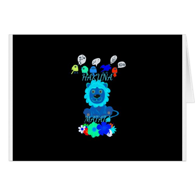 Cartão Diversão Baby Lion Simba Kenya Mara Safari (Frente Horizontal)