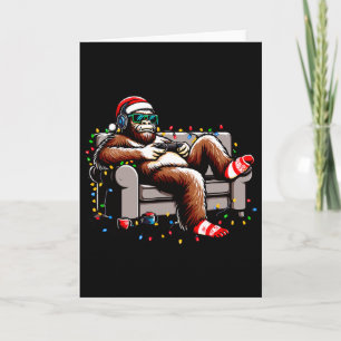 Cartão Diversão Bigfoot Gamer Natal Sasquatch Natal Acred