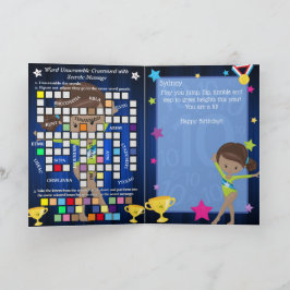 Cartão Diversão Brown Girls Gymnastics Mensagem Secreta A