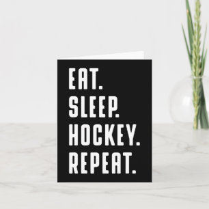 Cartão Diversão Coma Hockey Com Sono Repete Gráfico Diver