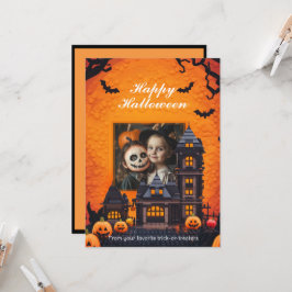Cartão Diversão da Família Spooky do Halloween