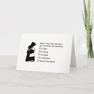 Cartão Diversão da freira - humor limpo, Piada Nun Heaven