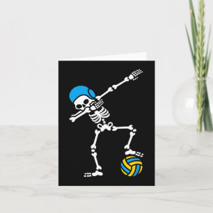 Cartão Diversão Dab dabbing skeleton Água polo natação Ha