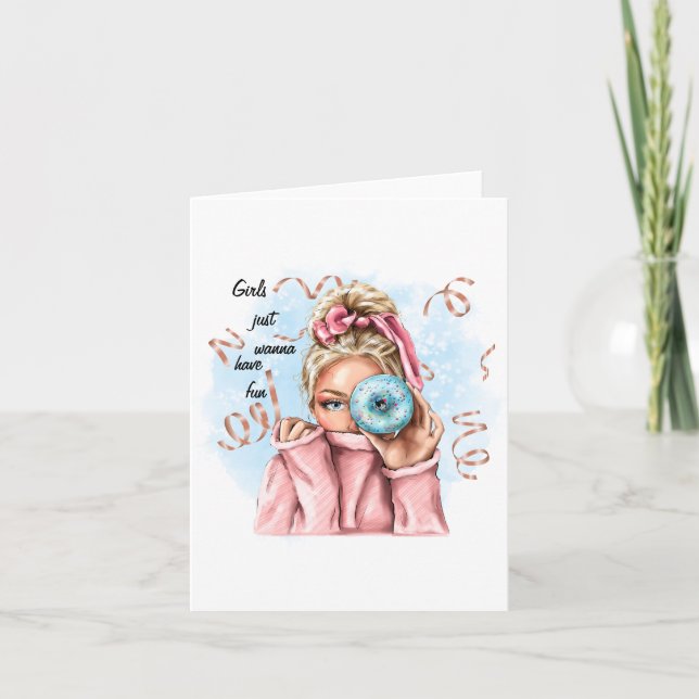 Cartão Diversão das Meninas (Frente)