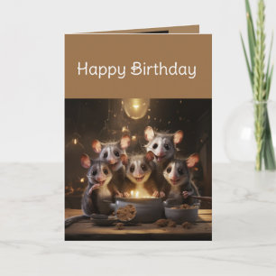 Cartão Diversão de Aniversário do Grupo Todos Nós Animais