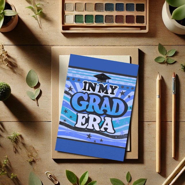 Cartão Diversão De Na moda Azul Na Minha Citação Da Era D (Criador carregado)