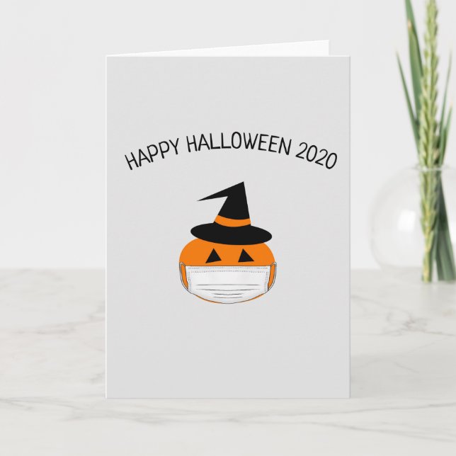 Cartão diversão de quarentena de bruxas de abóbora (Frente)
