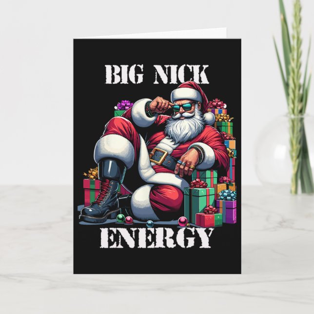 Cartão Diversão do Big Nick Energy Divertimento Papai Noe (Frente)