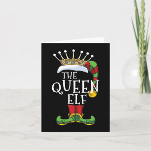 Cartão Diversão do Grupo de Natal da Família Rainha Elf