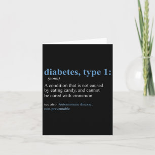 Cartão Diversão do sarcasmo T1d Diabetes Sensibilização p