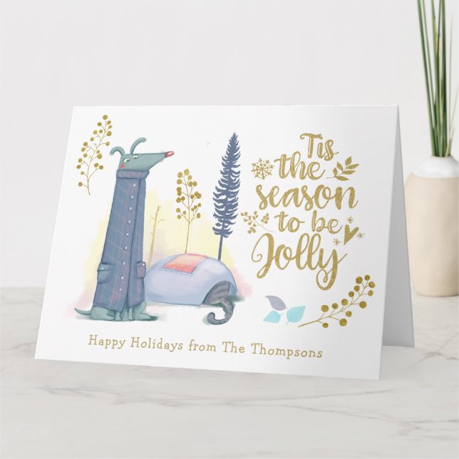 Cartão Diversão É A Época De Ser Um Cão Legal De Natal (Frente)