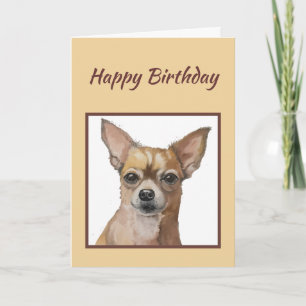 Cartão Diversão Geral Aniversário Fofo Cachorro Chihuahua