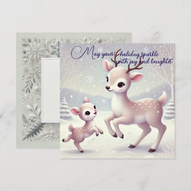 Cartão Diversão Invernal (Frente/Verso)