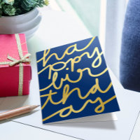 Diversão Marinho Azul Faux Dourado Negócios Feliz 