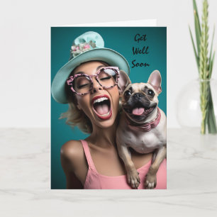 Cartão Diversão Rápida Recuperação Mulher Cachorro Humor