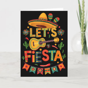 Cartão Diversão Vamos Festa Sombrero Guitarra Engraçada F
