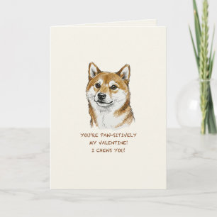 Cartão Divertida Arte de Dia dos Namorados do Shiba Inu "