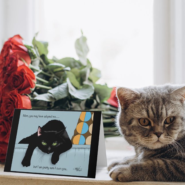 Cartão Divertida Gata Preta Fofa Melhor Mãe do Gato Dia d (Criador carregado)