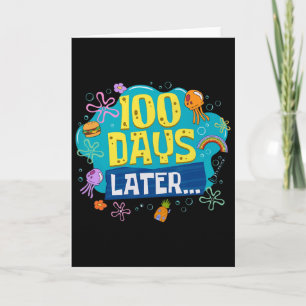 Cartão Divertido 100 Dias Depois Professor Crianças Feliz