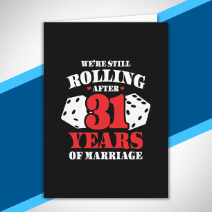 Cartão Divertido 31º Aniversário Casais Casados 31 Anos