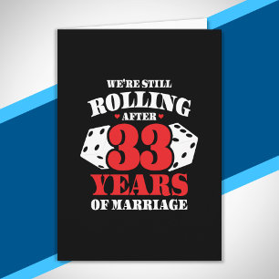 Cartão Divertido 33º Aniversário Casais Casados 33 Anos