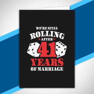 Cartão Divertido 41º Aniversário Casais Casados 41 Anos