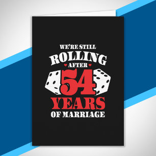 Cartão Divertido 54º Aniversário Casais Casados 54 Anos