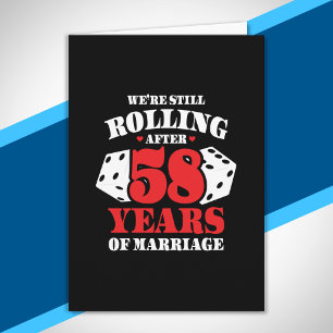 Cartão Divertido 58º Aniversário Casais Casados 58 Anos