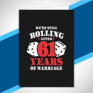 Cartão Divertido 61º Aniversário Casais Casados 61 Anos