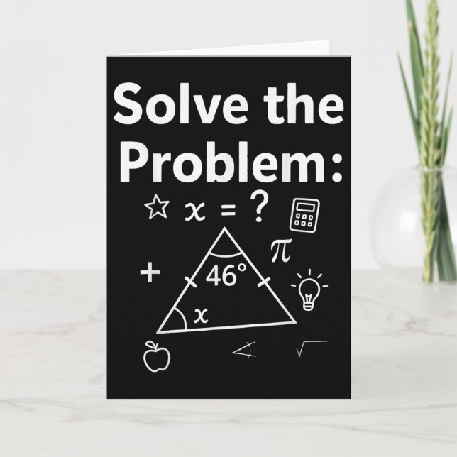 Cartão Divertido 67 Meme de Matemática Resolva o Problema (Frente)