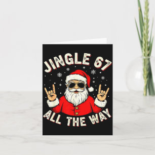 Cartão Divertido 67 Rock On Papai Noel Seis Sete Meme Mod