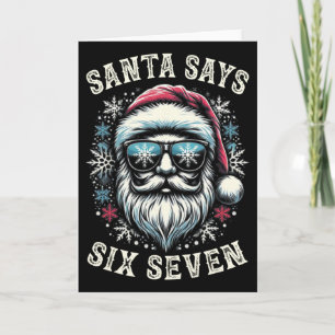 Cartão Divertido 6-7 Meme Natal Papai Noel Seis Sete Rota
