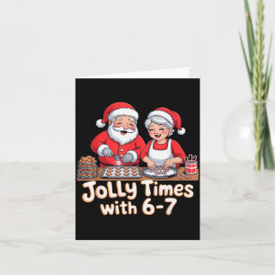 Cartão Divertido 6 7 Seis Sete Meme Natal Papai Noel Mulh