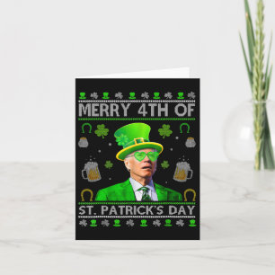 Cartão Divertido Alegre 4 de St. Patrick's Day Joe Biden